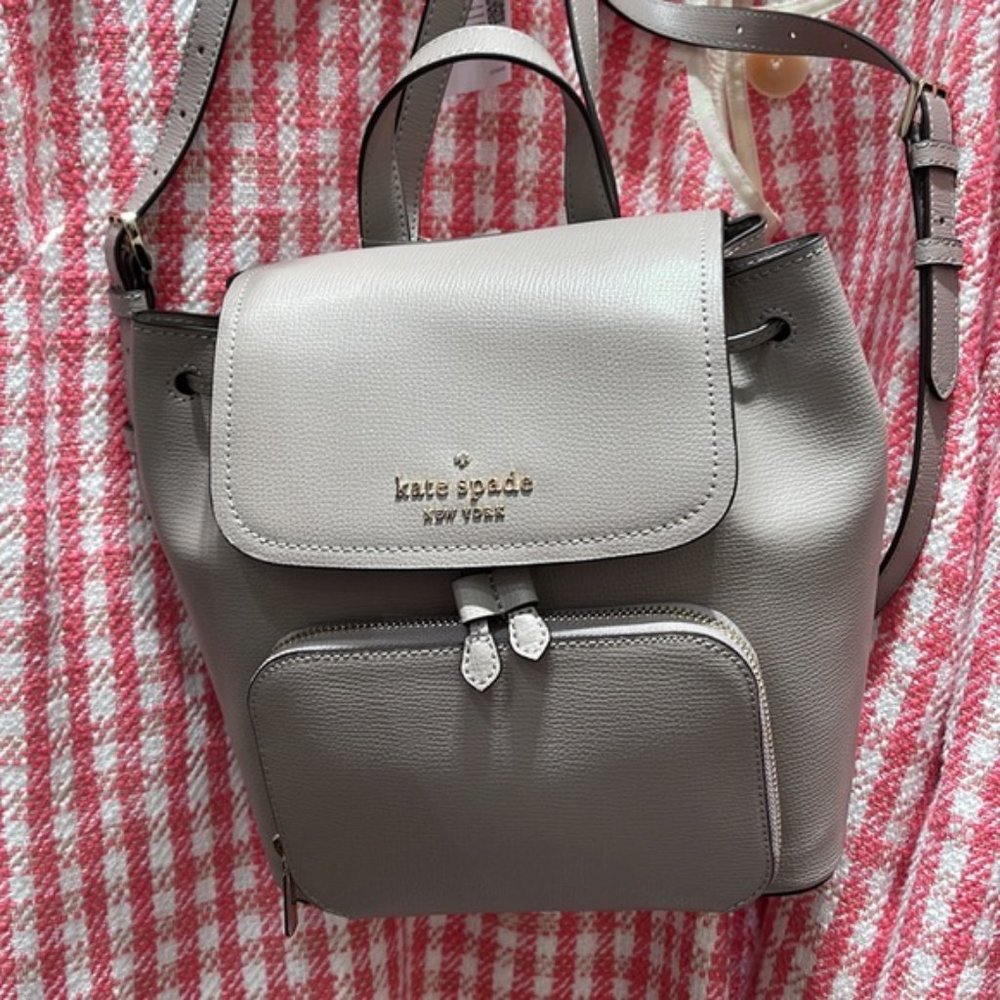 Kate Spade Darcy Flap Backpack Warm Taupe - Picture 10 of 16